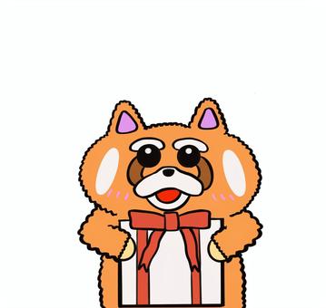 ありがとう ありがとう レッサーパンダ,かわいい,茶色,動物,ありがとう,プレゼント,嬉しいのイラスト素材