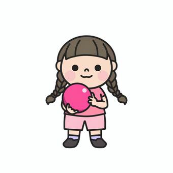 ボーリングの投げ方をイメージする女の子5 ボーリング,ボウリング,女の子,ボーリング場,遊び,大会,ストライク,ボール,球,ゲームのイラスト素材