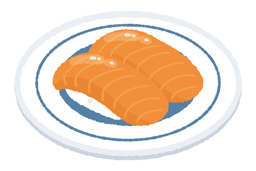 皿にのった寿司 寿司,寿司ネタ,すし,スシ,鮨,米,コメ,酢飯,回転寿司,こめのイラスト素材