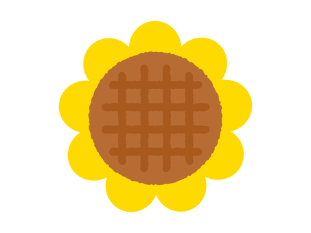 かわいいヒマワリの花のアイコンイラスト かわいいヒマワリの花のアイコンイラスト ひまわり,夏,向日葵のイラスト素材