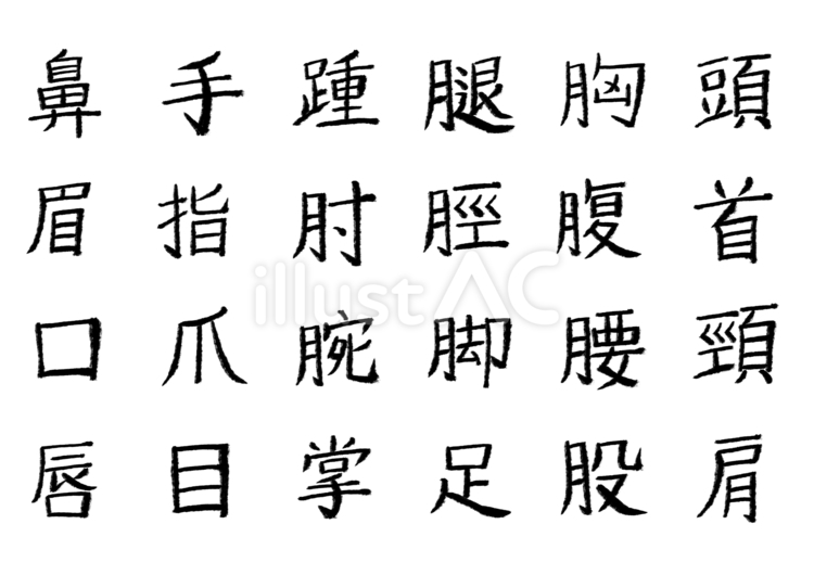 漢字まとめ17 漢字,手書き,メニューのイラスト素材