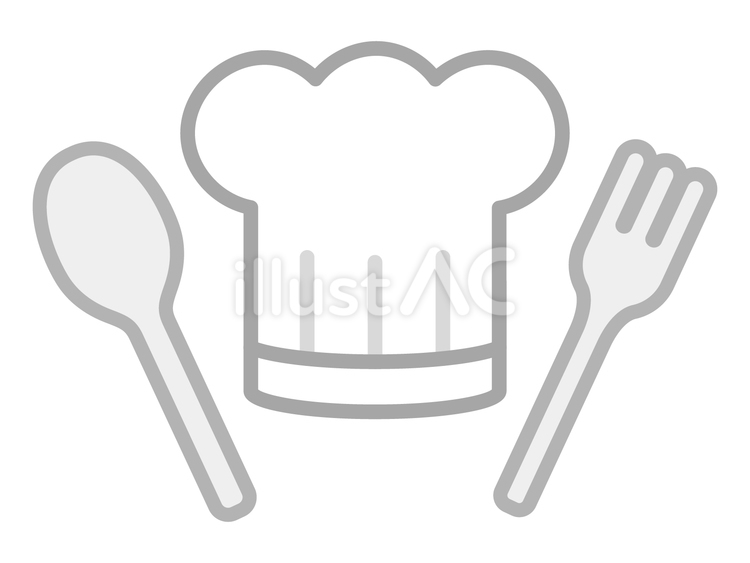 コック帽とフォークとスプーン コック帽,料理,フォークのイラスト素材
