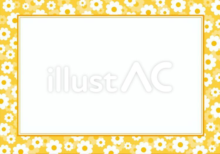 黄色の花のフレーム 花,フラワー,flowerのイラスト素材