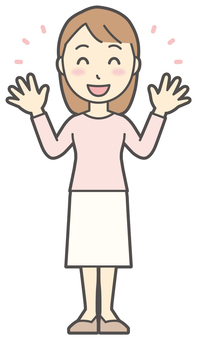  ロングヘア女性-471-全身