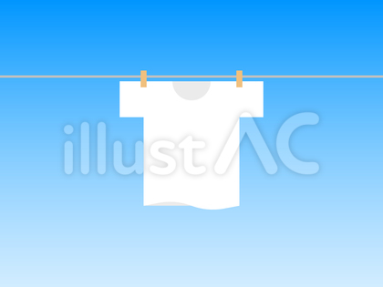 晴れの日に干されたTシャツ・洗濯物