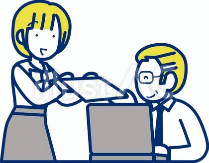 書類を渡す女性と受け取る男性4