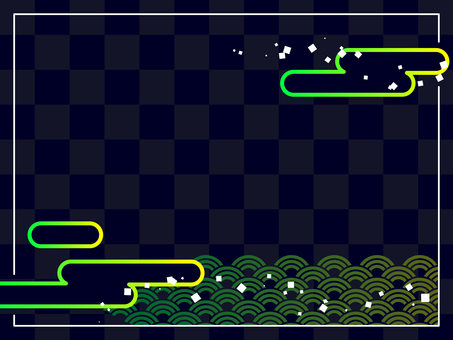 背景素材-和風ネオン2 シンプル,柄,背景,チェック,おしゃれ,かっこいい,スタイリッシュ,派手,ビビッド,フレームのイラスト素材