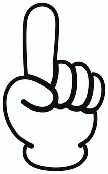 手袋　じゃんけん　1番 手袋,1番,1,上,人差し指,指さし,ジェスチャー,紙,手,シンプルのイラスト素材