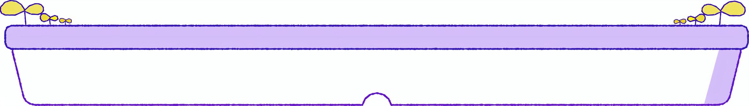 植木鉢みたいな可愛いテロップベース（紫） テロップベース,テロップ,枠,フレーム,シンプル,横長,タイトル,ポップ,おしゃれ,かわいいのイラスト素材