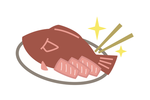 お皿に乗った魚アイコン・刺身・カラー 魚,刺身,皿,アイコン,シンプル,箸,新鮮,キラキラ,料理,カラーのイラスト素材