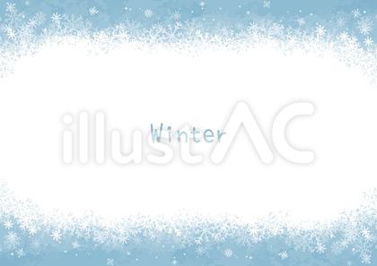 綺麗な雪のフレームイラスト
