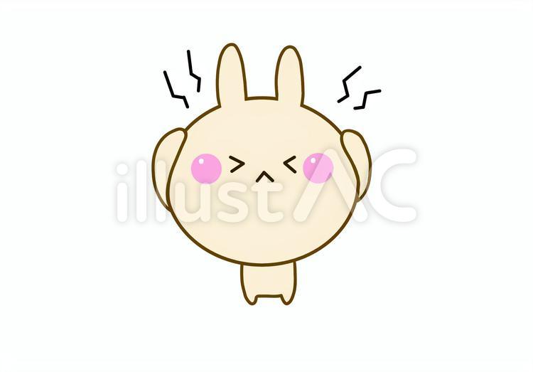頭を抱えるうさぎ うさぎ,動物,悩むのイラスト素材