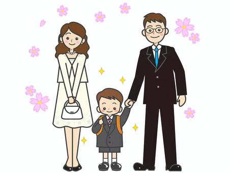 Illustration, entrance ceremony, boy, children, 
