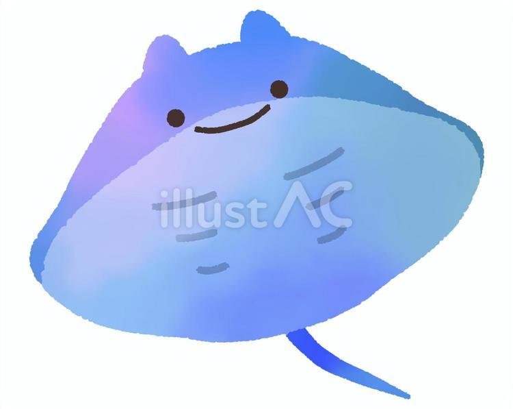 エイ（水彩） エイ,海,生き物のイラスト素材