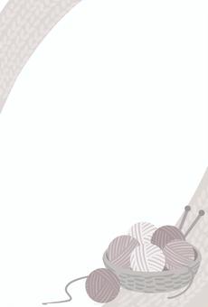 故人の趣味の喪中はがき編み物 喪中はがき,年賀状,背景,挨拶,テンプレート,趣味,編み物,フレーム,偲ぶ,思い出のイラスト素材