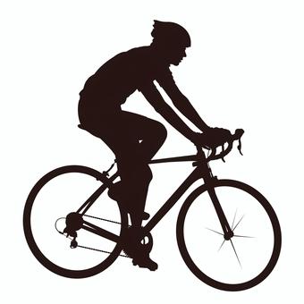 ロードバイクのサイクリストのシルエット ロードバイクのサイクリストのシルエット サイクリスト,自転車選手,スポーツマン,運動,トレーニング,フィットネス,競技,健康,アスリート,男性のイラスト素材