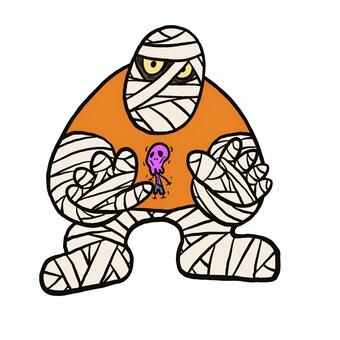 ミイラ男 ミイラ男,マミー,包帯,ミイラ,モンスター,ファンタジー,ホラー,ハロウィン,トリックオアトリート,10月のイラスト素材