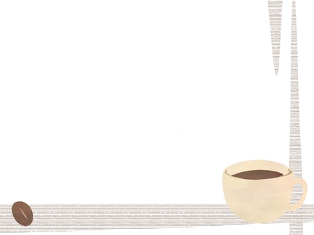 コーヒーカップとコーヒー豆のフレーム コーヒー,カフェ,コーヒー豆,カップ,ドリンク,喫茶店,フレーム,背景,シンプル,ナチュラルのイラスト素材