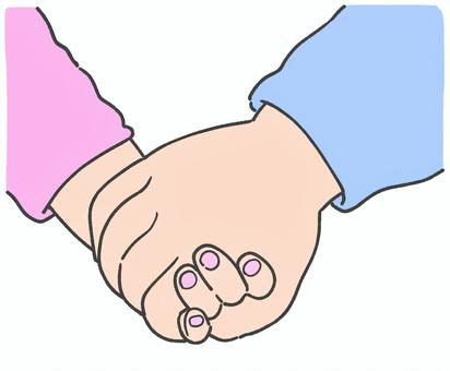 手を繋ぐ手描きイラスト1 手,繋ぐ,親子,友達,カップル,恋人,手描き,挿絵,保育園,子どものイラスト素材