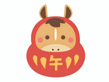 午だるまのアイコン アイコン,午,だるま,年賀状,午年,馬年,2026,2026年,happynewyear,あけましておめでとうのイラスト素材