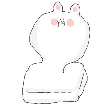 うさぎのお餅♪ うさぎ,かわいい,おもち,動物,いきもの,ペット,餅,膨らむ,たべもの,おいしいのイラスト素材