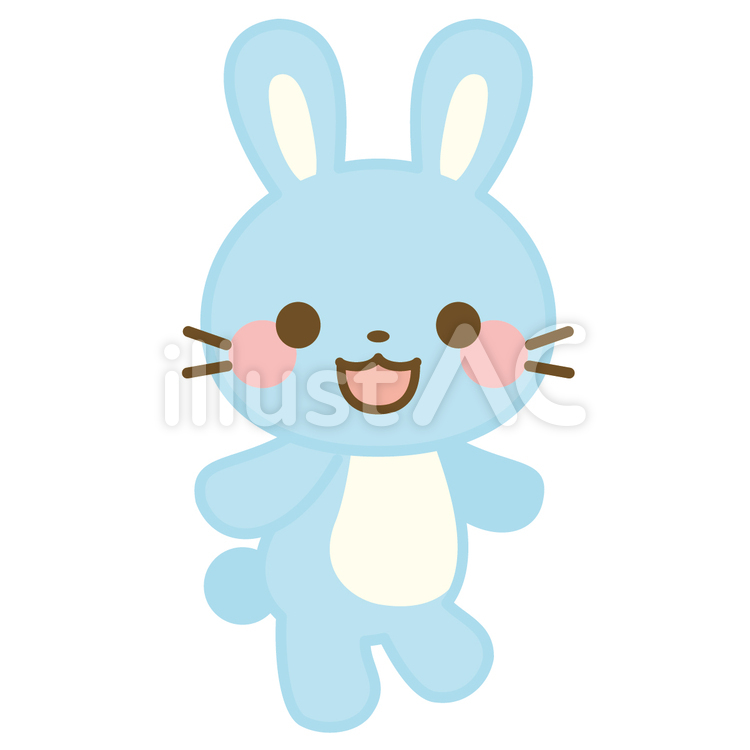 うさぎ　青 うさぎ,動物,青のイラスト素材