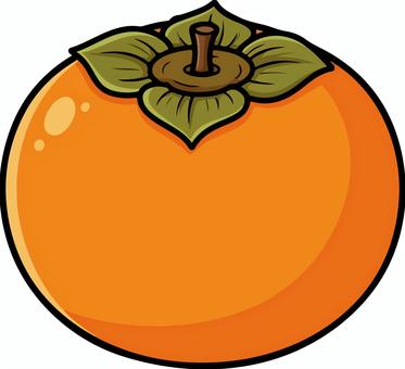 柿 柿,かき,果物,果実,デザート,オレンジ,橙色,甘い,ベクター,秋の旬のイラスト素材