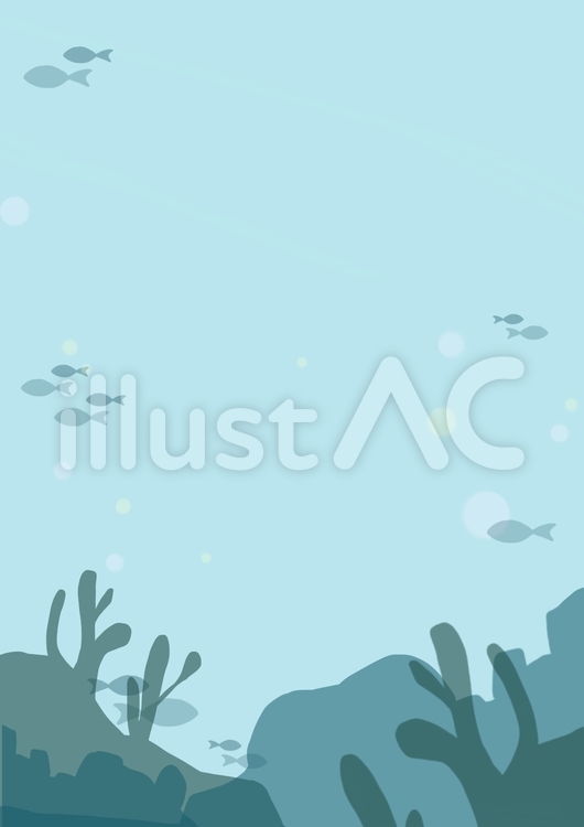 海/縦 海,深海,魚のイラスト素材