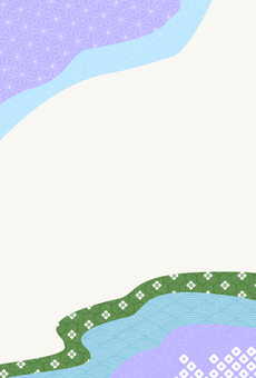 年賀状背景 年賀状,背景,正月,新年,和柄,和風,縦,麻の葉,毘沙門亀甲,鮫小紋のイラスト素材