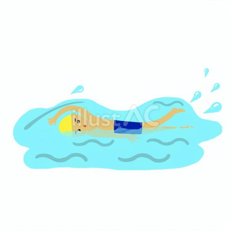 クロール　水泳　手描き クロール,水泳,プールのイラスト素材