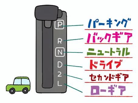 オートマのシフトレバー シフト,レバー,操作,パーキング,at車,名称,pop調,手描き,挿絵,ワンポイントのイラスト素材