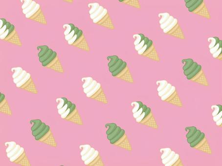 Illustration, soft cream, matcha, tea, 