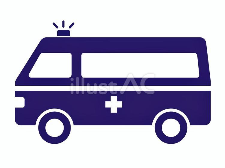 救急車のシルエット（アイコン） 救急車,アイコン,シルエットのイラスト素材