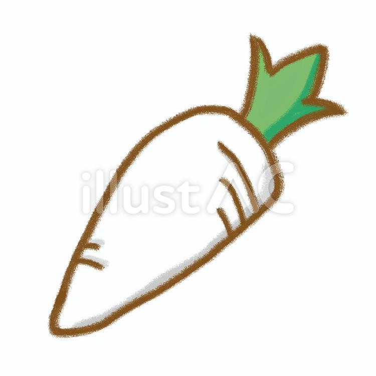 クレヨン風大根 大根,クレヨン,手書きのイラスト素材