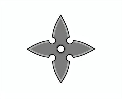 手裏剣②　アウトライン 手裏剣,武器,忍者,シンプル,挿絵,ワンポイント,あしらい,白背景,飛び道具,道具のイラスト素材