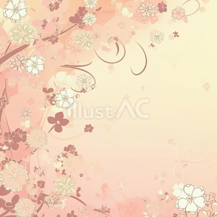 和風の花柄の背景画 花,植物,春のイラスト素材