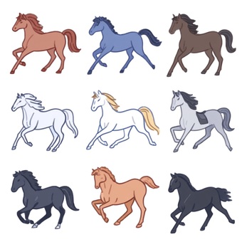 馬のイラストセット