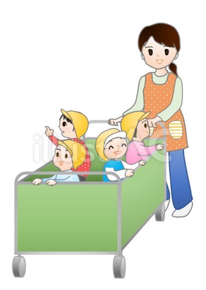 保育園のお散歩カート(緑)