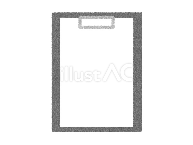 色鉛筆風の文房具　クリップボード　黒 クリップボード,文房具,筆記用具のイラスト素材