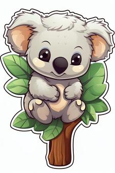 Illustration, koala, leaf, wood, 