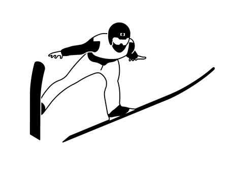 スキージャンプ スキージャンプ,競技,種目,ウインタースポーツ,運動,冬,迫力,ダイナミック,人,人物のイラスト素材