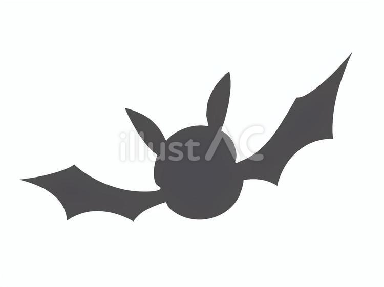 ハロウィン　黒いコウモリ　主線なし　 生き物,動物,ハロウィンのイラスト素材