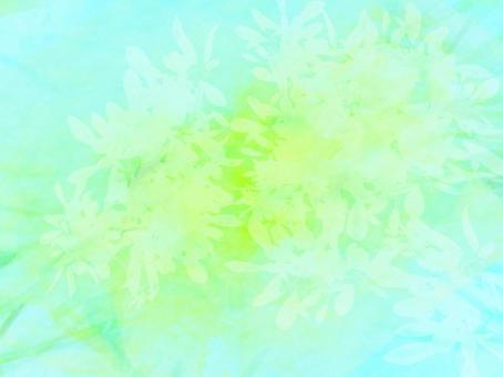 花風のメロディ-イエローグリーン04 爽やか,黄緑,ブルー,植物,抽象,背景,透明感,軽やか,ナチュラル,春のイラスト素材