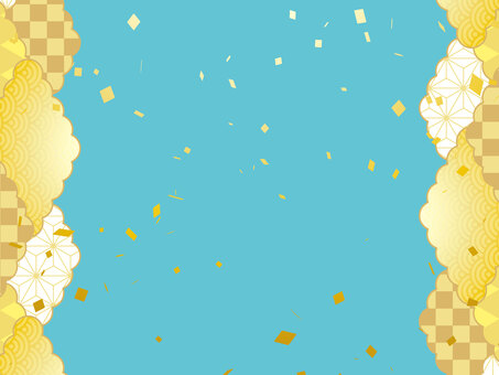 正月和風和柄年賀状 年賀状,和柄,和風,正月,可愛い,美しい,ベクター,紙吹雪,パーティー,お祝いのイラスト素材