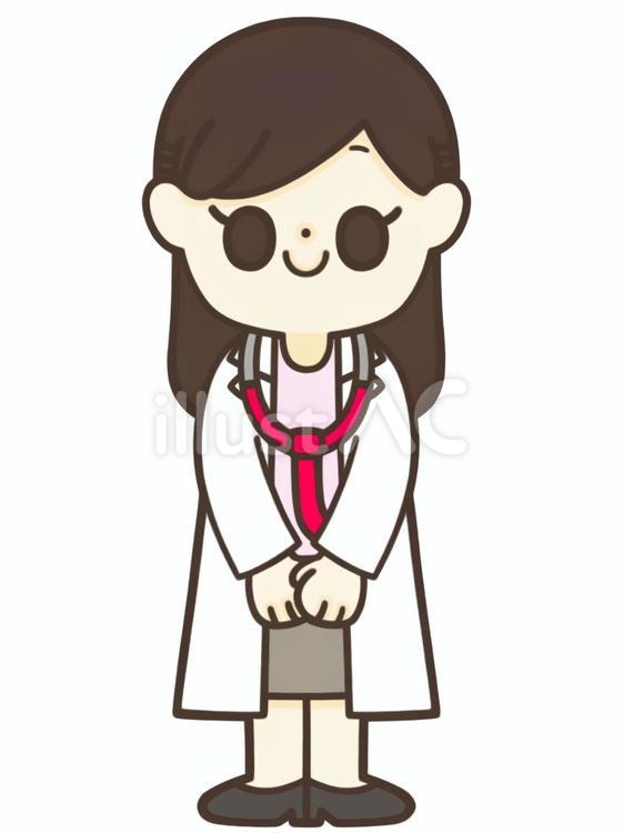 女性の医者　全身 医者,医師,女医のイラスト素材