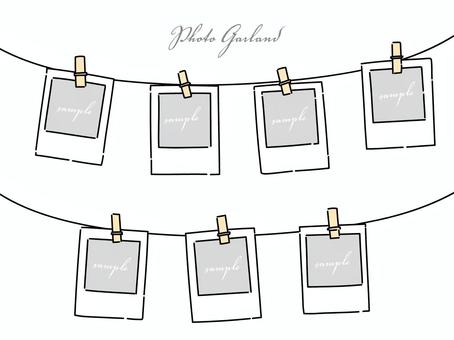Illustration, frame, photo, garland, 