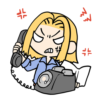 怒って黒電話をかける金髪女性 金髪,黒電話,怒る,激怒,クレーム,文句,通話,家電,ダイヤル式,不機嫌のイラスト素材