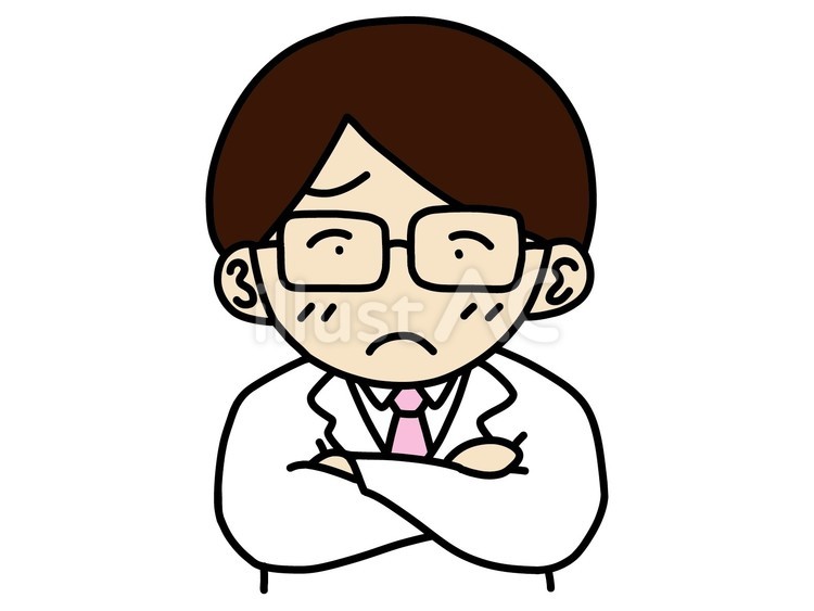 困り顔の医師 困り顔,医師,あきれるのイラスト素材