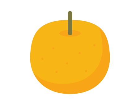 シンプルでかわいい梨（フラット） 梨,和梨,果物,フルーツ,実,果実,秋,9月,10月,11月のイラスト素材