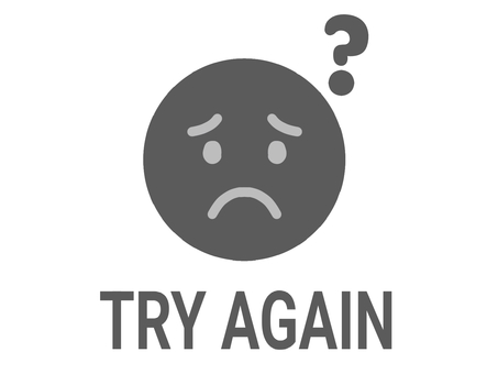 アイコン〜TRY AGAIN・グレー〜 アイコン,マーク,ロゴ,失敗,再開,再チャレンジ,tryagain,困る,イラスト,透過のイラスト素材